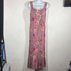 Knox Rose Floral Pink Maxi Dress size large